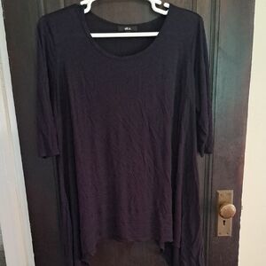 Ellos Black Asymmetrical Tunic Top
